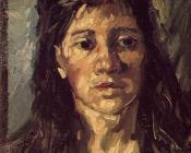 文森特 威廉 梵高 : 散着头发的女人肖像